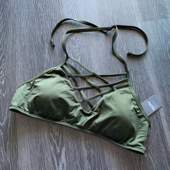 olive green bathing suit top